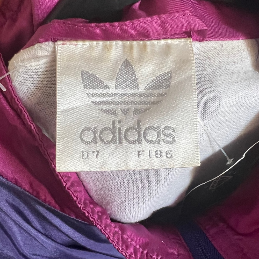 ADIDAS 90'S TRACK JACKET - SIZE LARGE - 9/10 VGC - PURPLE/WHITE/BLUE - Picture 3 of 3